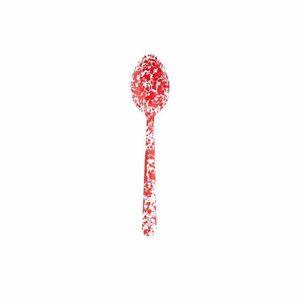 Splatter Enamelware Large Serving Spoon: Red/Blue/Black