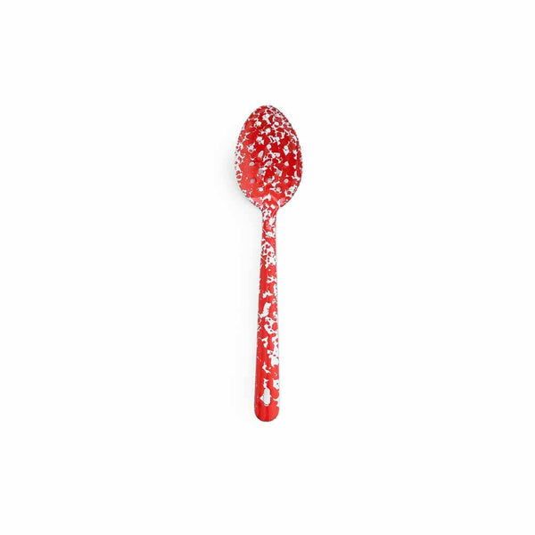 Large Splatter Enamelware Slotted Spoons - Red or blue