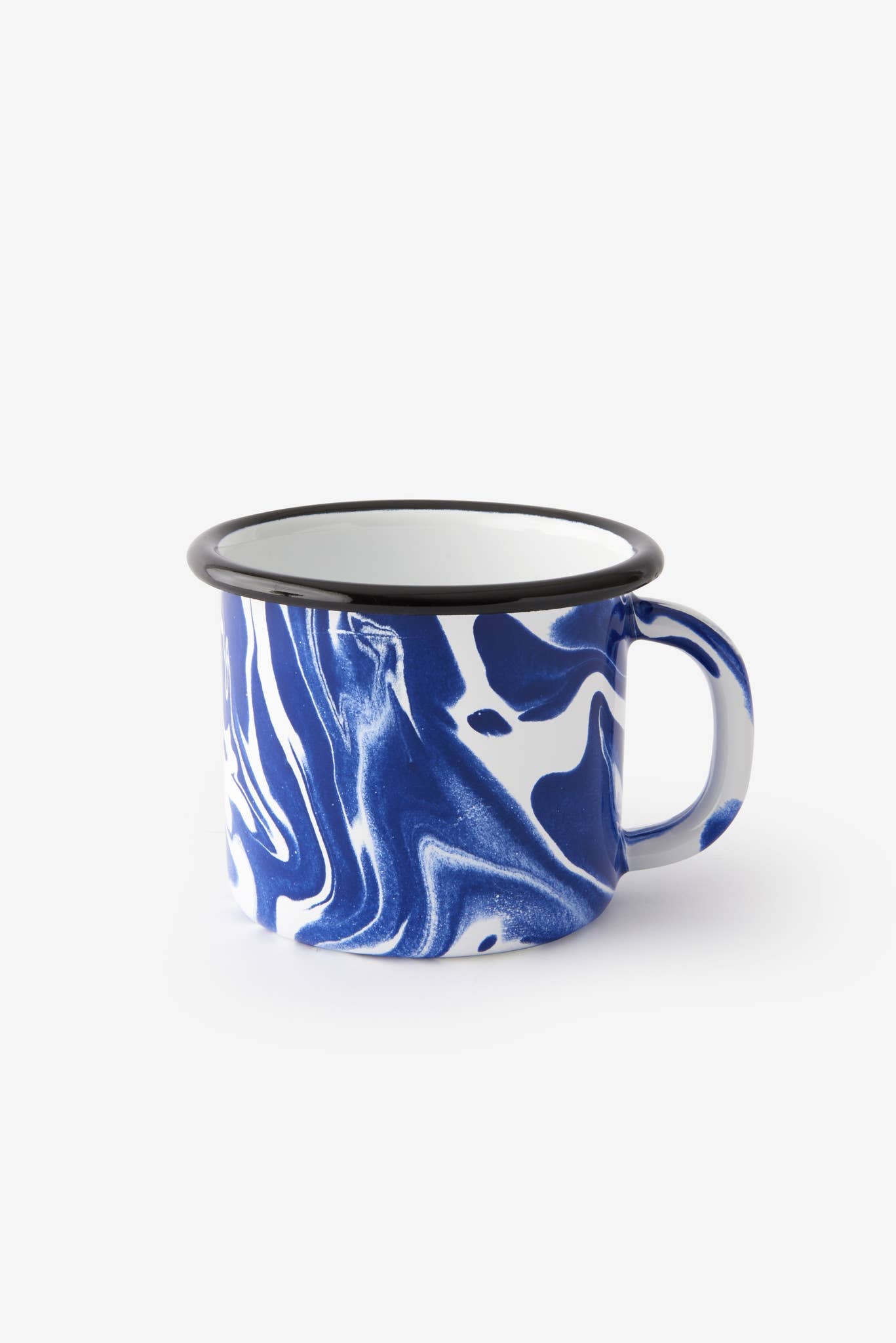 In Stock November 20th: BORNN Swirl Enamelware Mug: Black or Blue Swirl (12 oz)