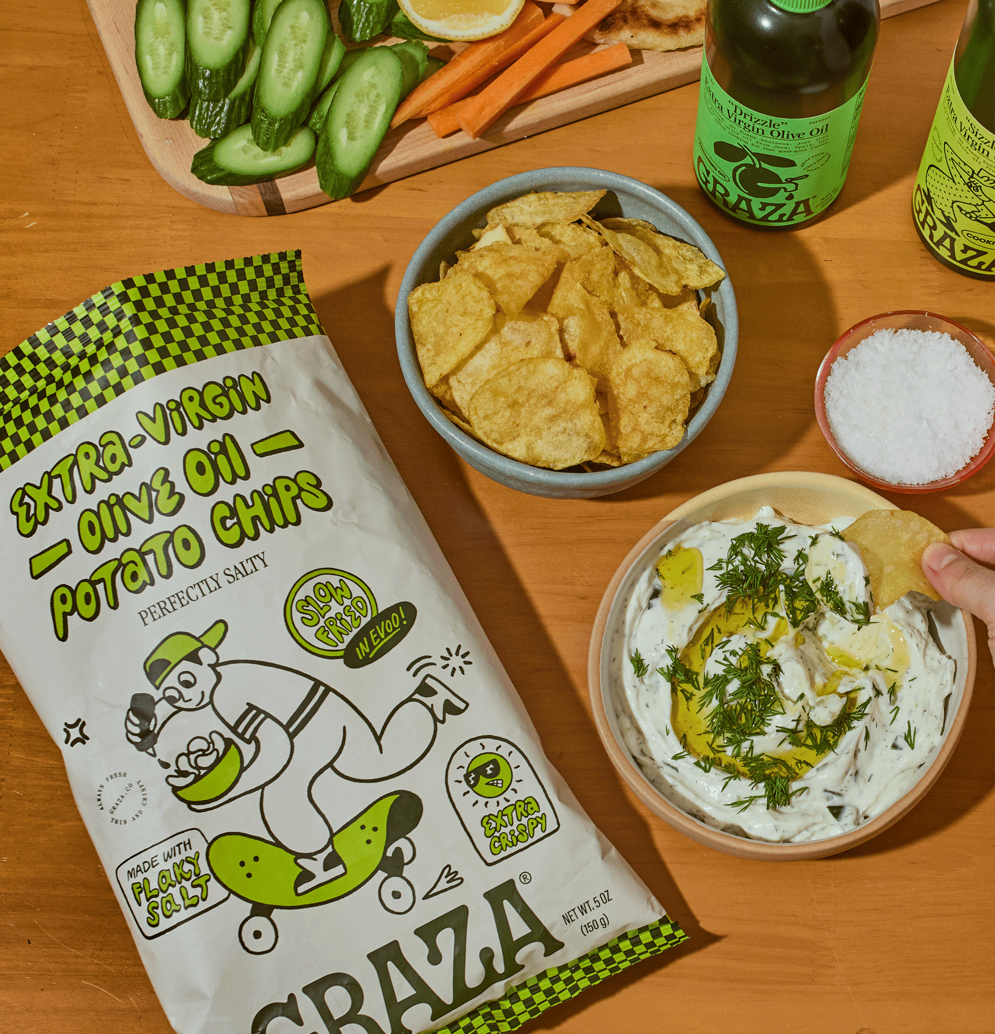 Coming Soon: Graza's Perfectly Salty Chips Fried in EVOO