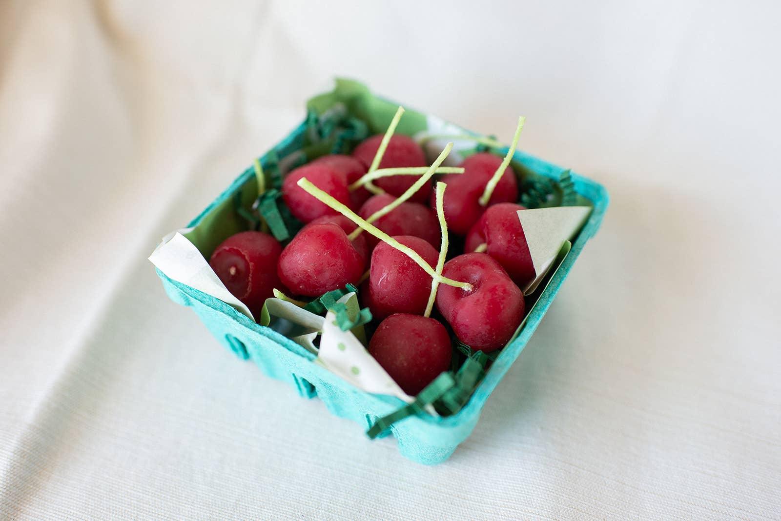 Beeswax Cherry Birthday Candles: Set of Ten
