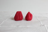 Large Strawberries Beeswax Candle Pair