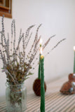 Asparagus Beeswax Candle Taper Pair
