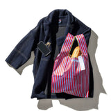 School Tie Fabric Bag: Red x Light Blue