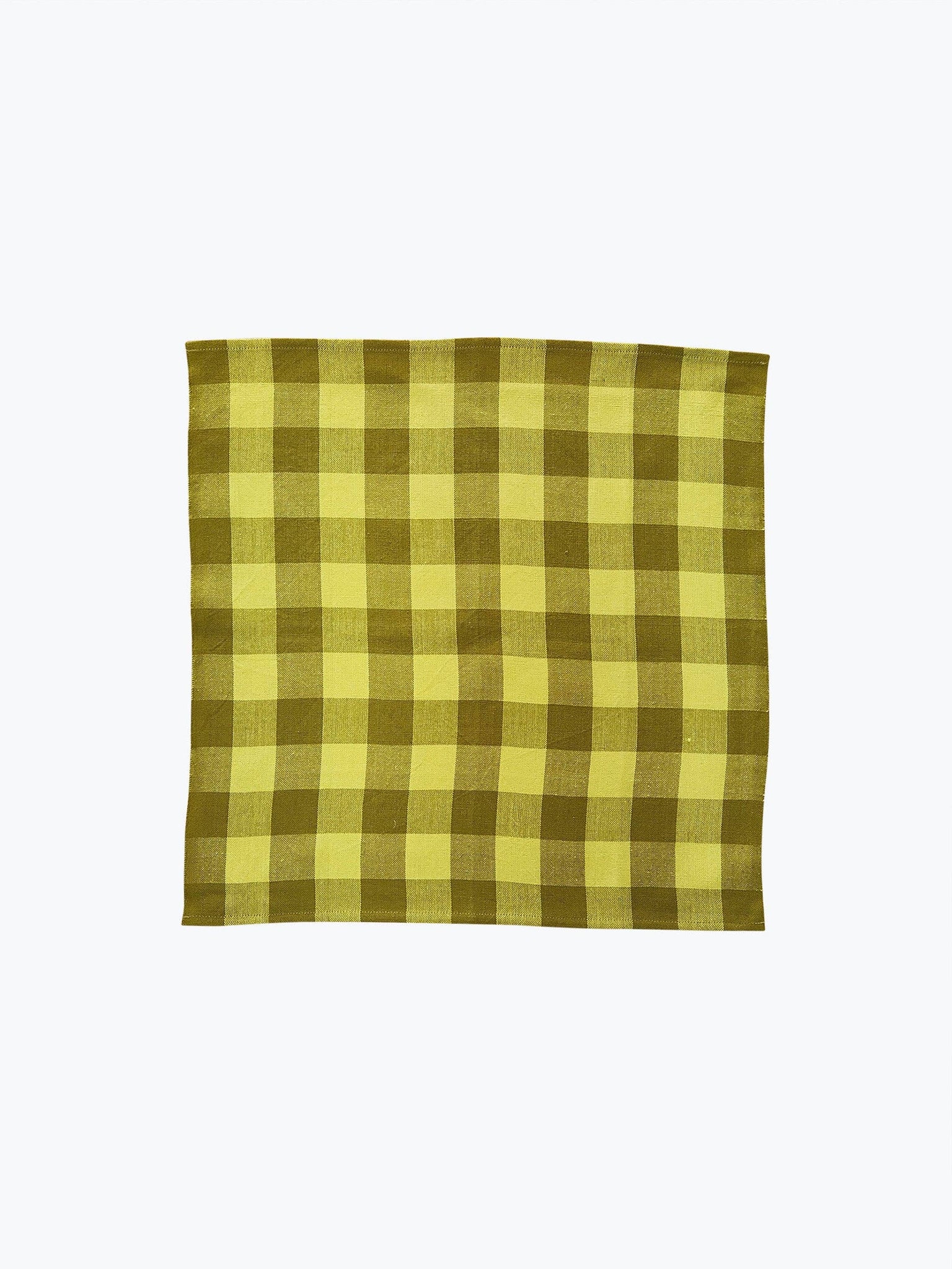 All Roads Big Gingham Napkin Pair - Limon