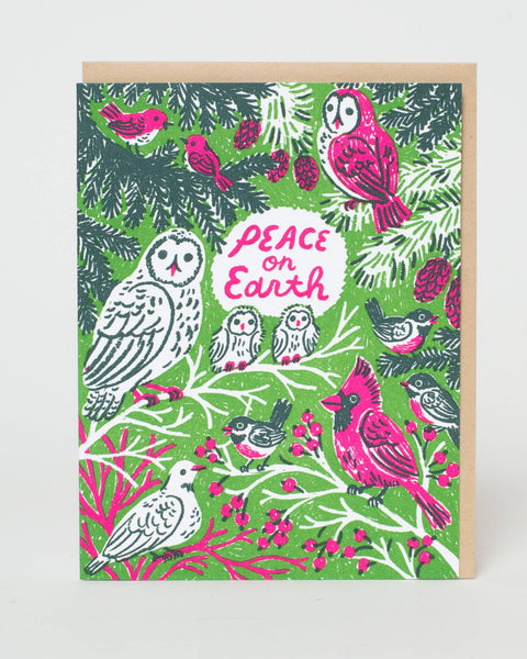 Preorder: Peace Birds Letterpress Holiday Greeting Card