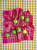 All Roads Grid Napkin Pair - Fuschia