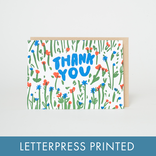 Thank You Meadow Letterpress Greeting Card by Egg Press