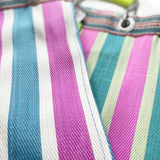 RECYCLED PLASTIC STRIPE BAG - Rectangle D15: Green x Red