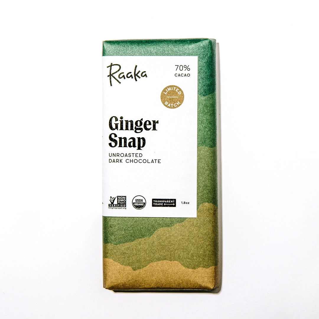 Raaka 70% Ginger Snap Chocolate - Holiday Christmas Limited Batch