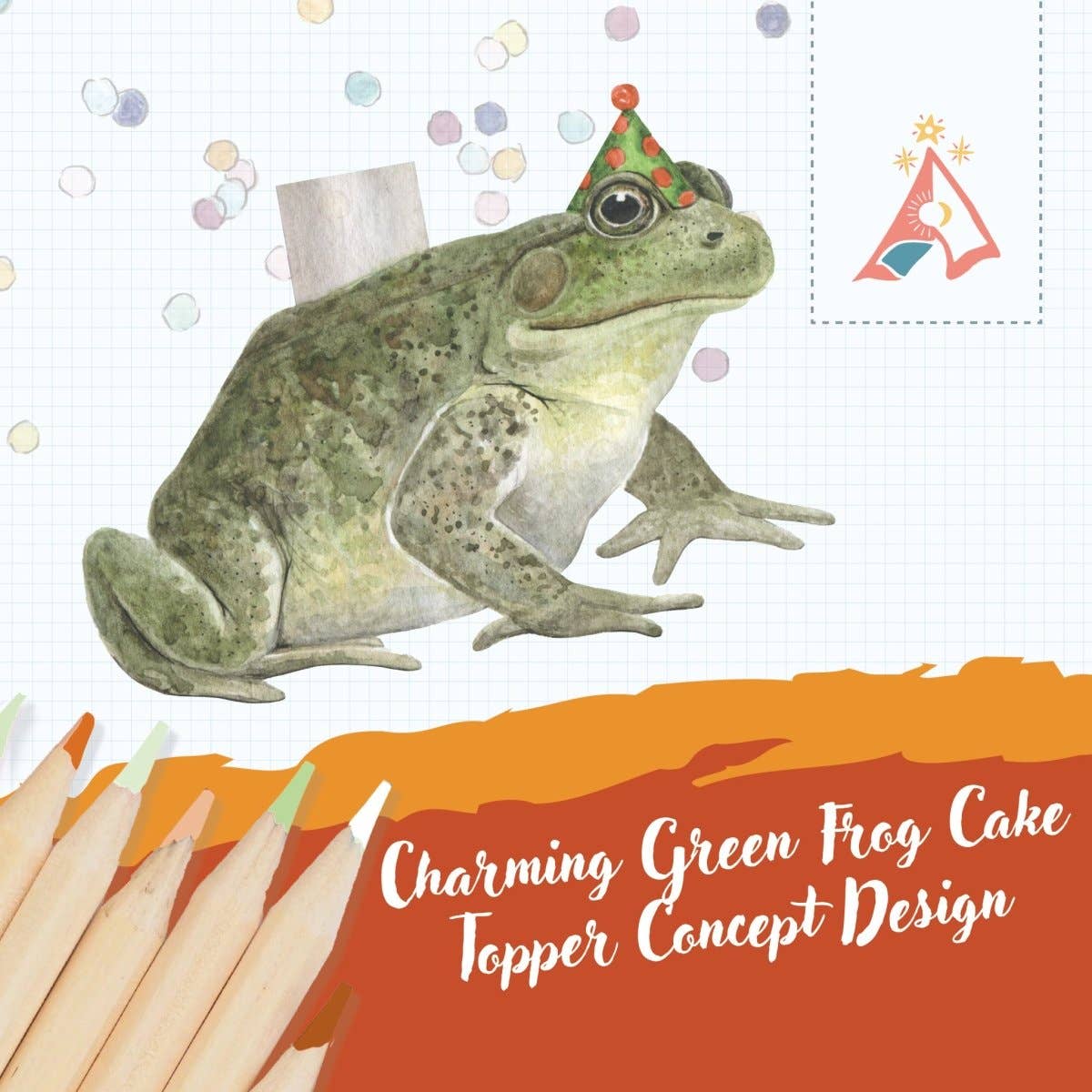 Charming Green Frog Cake Topper