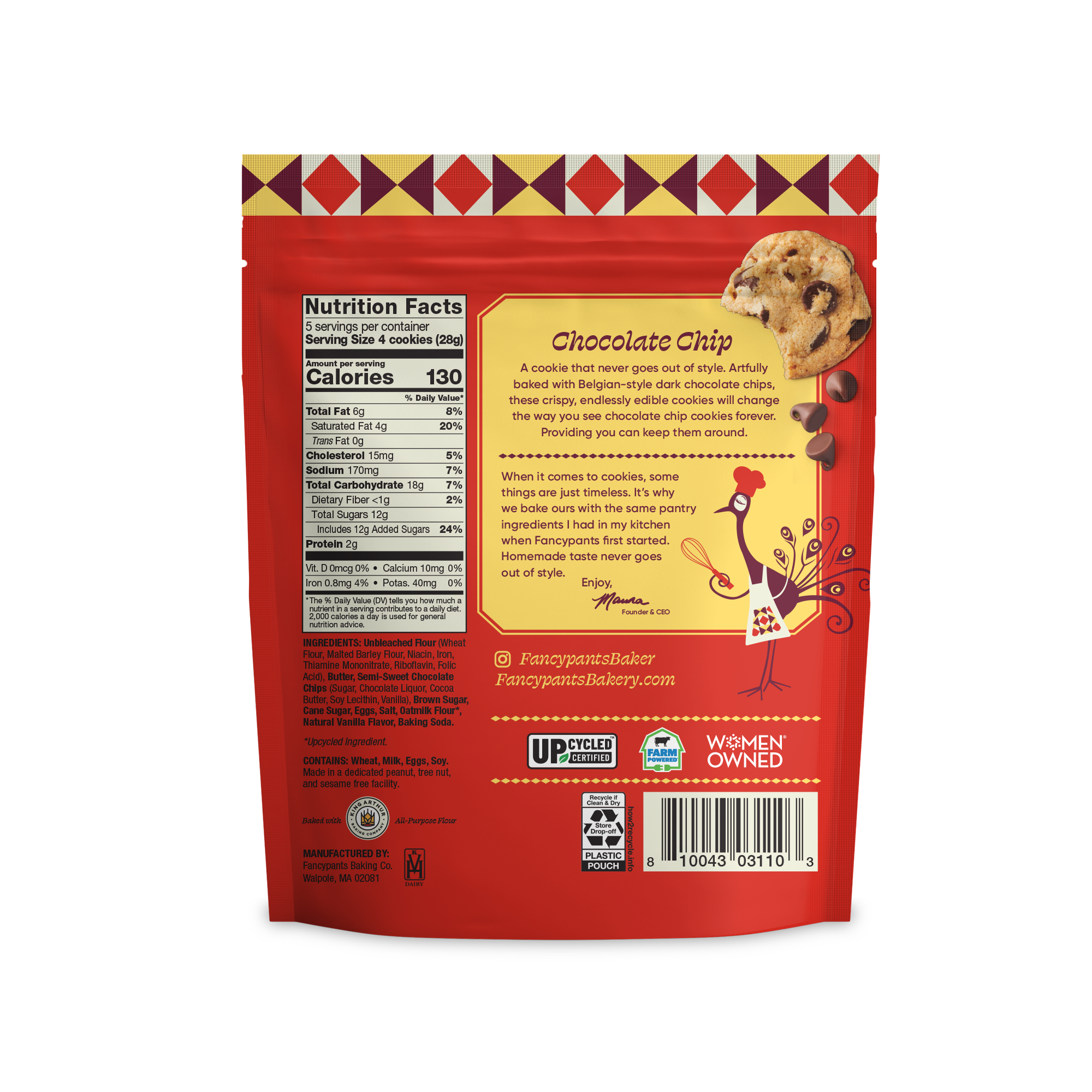 In Stock Nov 1: Fancypants Baking Co. Chocolate Chip Cookies