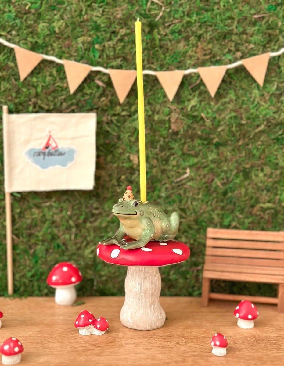 Charming Green Frog Cake Topper