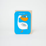 Baby Congrats Pelican Welcome Letterpress Greeting Card by Egg Press