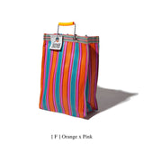 RECYCLED PLASTIC STRIPE BAG - Rectangle D15: Red x Blue