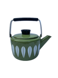 Vintage CatherineHolm Enamel Teapot with Lotus Design