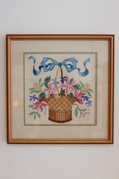 Vintage Framed Embroidery Piece