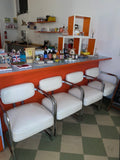 Vintage Chrome and White Leather Chairs