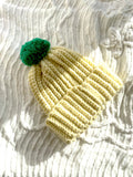 Vintage Knit Cap with Green Pompom