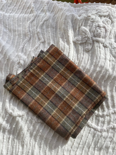 Vintage Wool Plaid Scarf