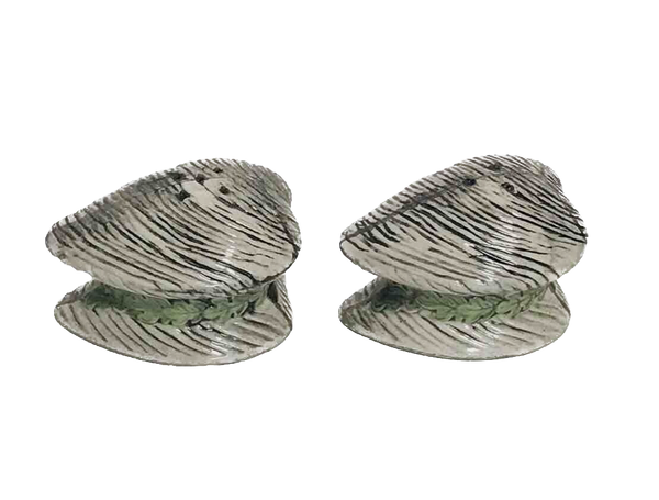Vintage Ceramic Oyster Shell Ceramic Salt & Pepper Shakers