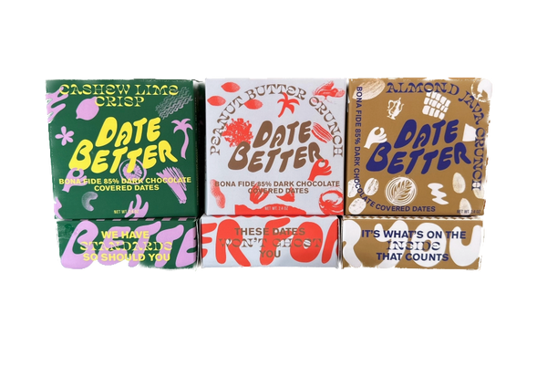 Preorder: Date Better Snacks: Cashew Lime Crisp, Almond Java Crunch, Peanut Butter