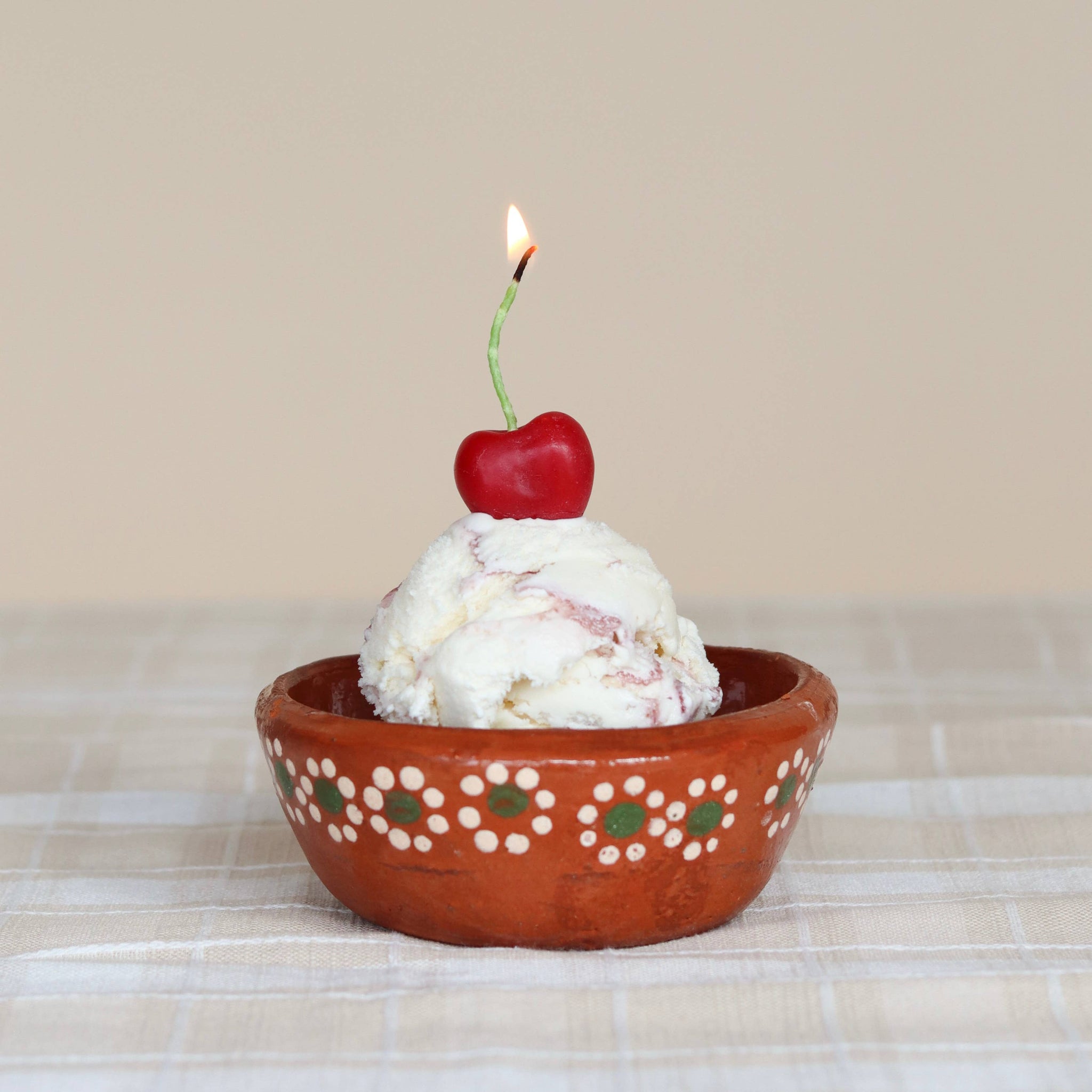 Beeswax Cherry Birthday Candles: Set of Ten