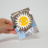 Solstice Sun Letterpress Greeting Card by Phoebe Wahl: Paper tab