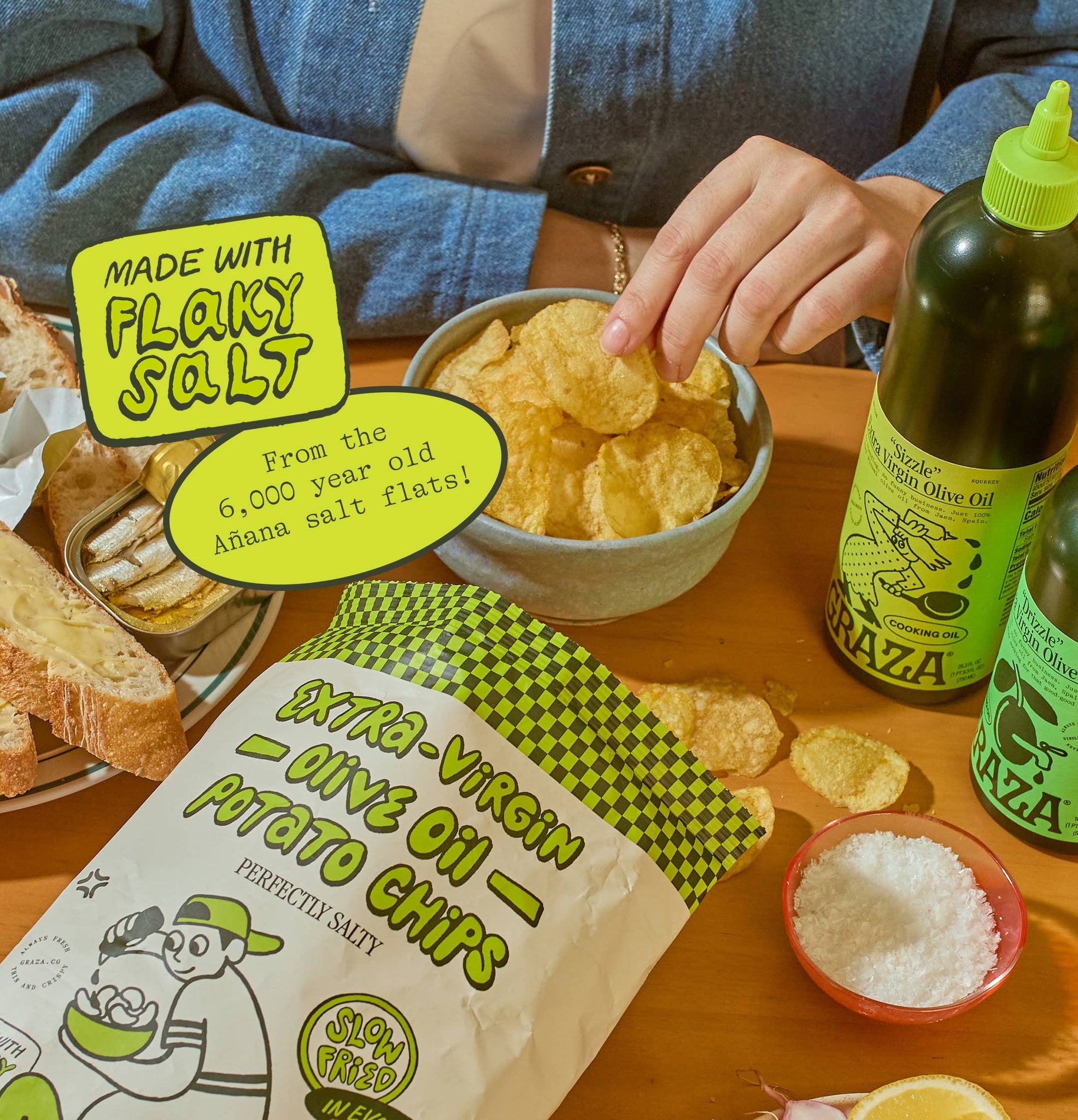Coming Soon: Graza's Perfectly Salty Chips Fried in EVOO