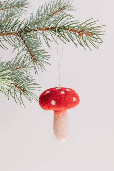 Felted Mushroom Ornament