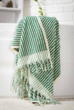 Preorder: Green Striped Hand + Bath Towel Set