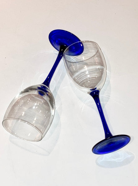 Vintage blue wine glasses