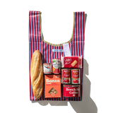 School Tie Fabric Bag: Red x Light Blue