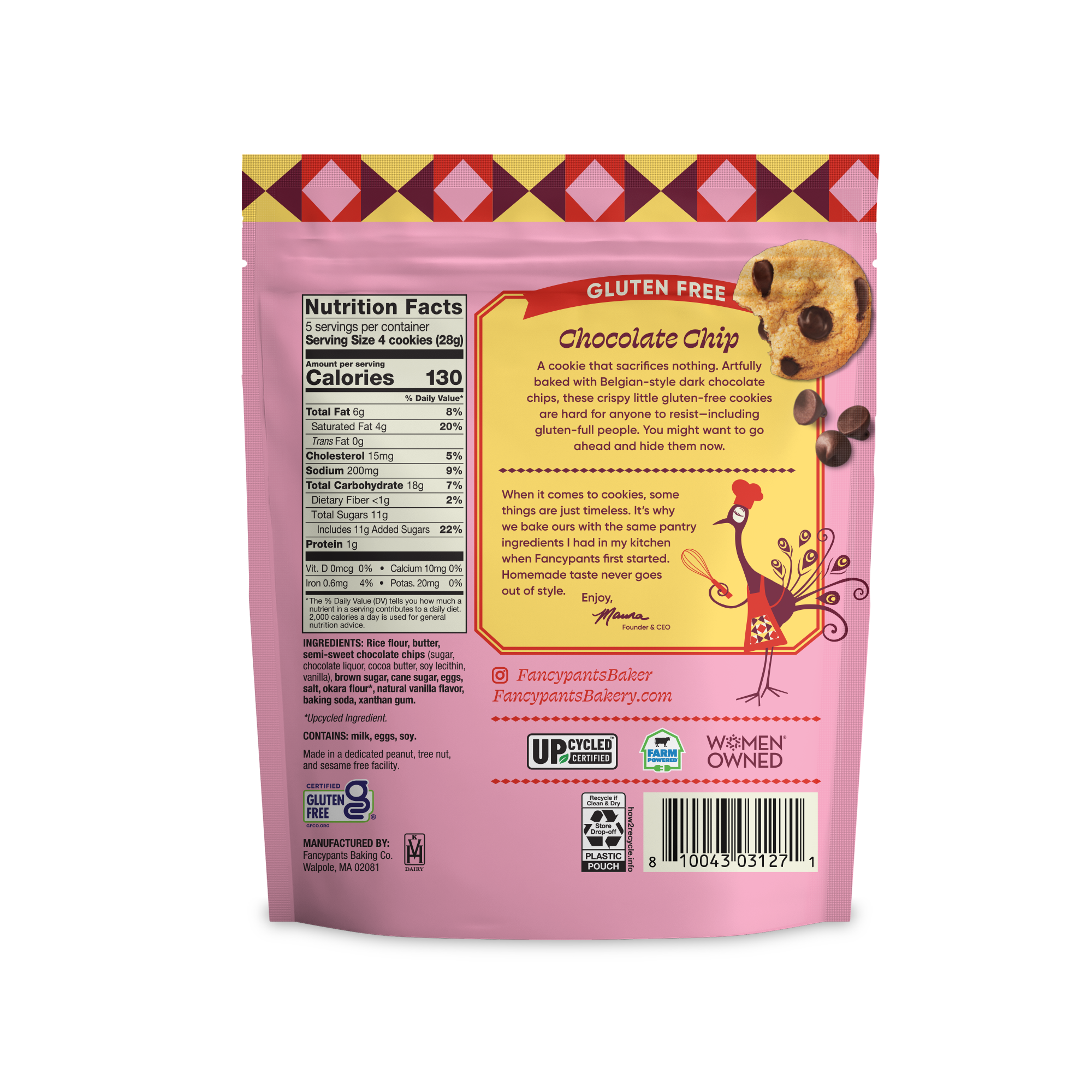 In Stock Nov 1: Fancypants Baking Co. GF Chocolate Chip Cookies