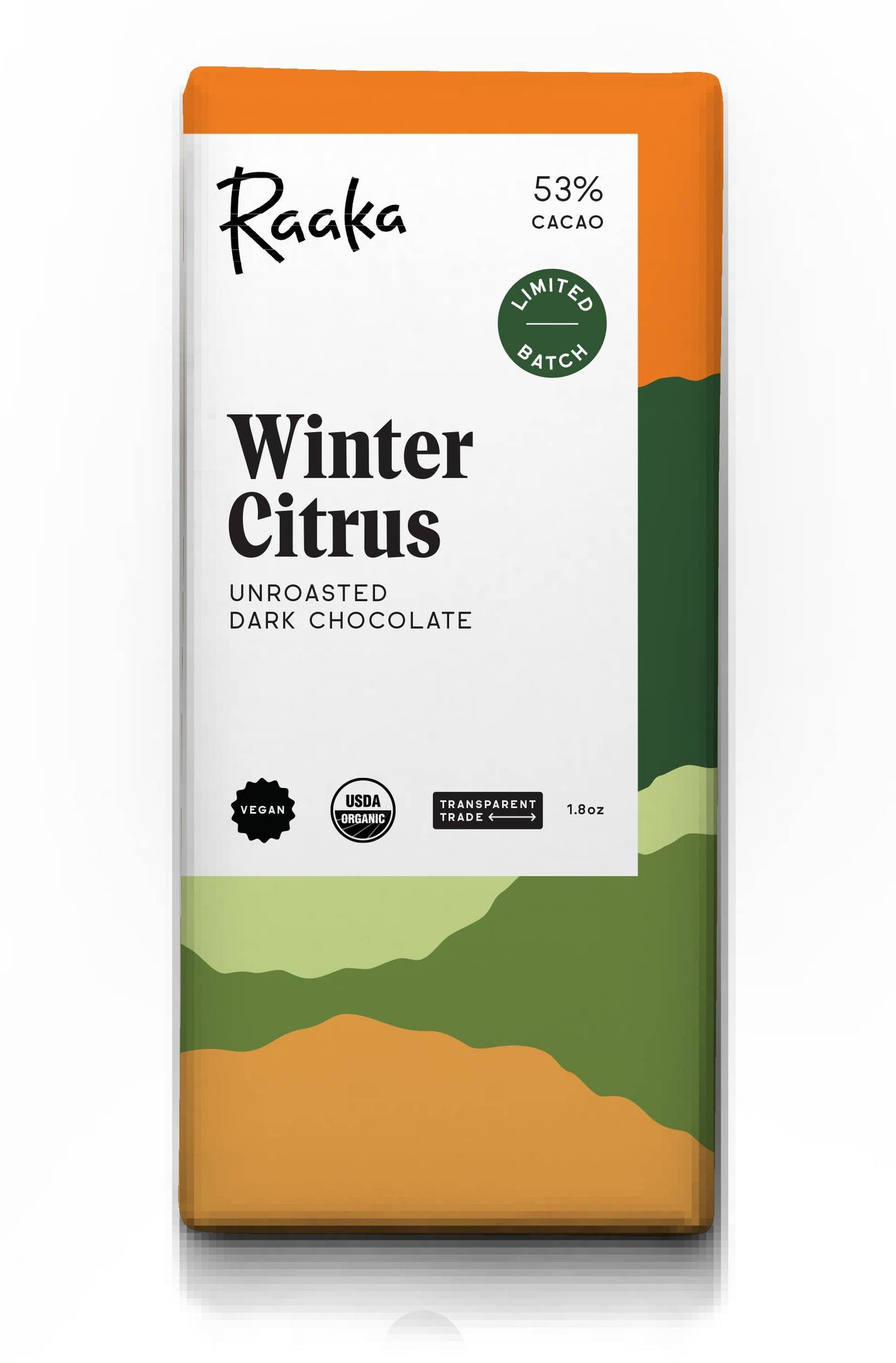 Raaka 53% Winter Citrus Chocolate Bar - Limited Winter Edition