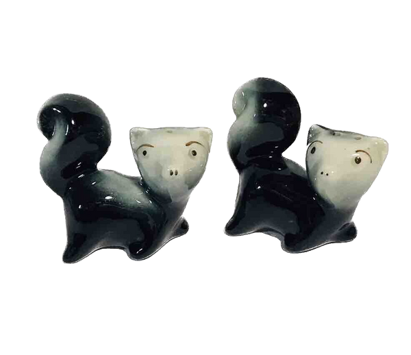 Vintage Skunks Ceramic Salt & Pepper Shakers