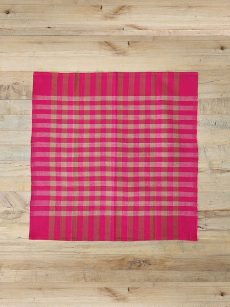 All Roads Grid Napkin Pair - Fuschia