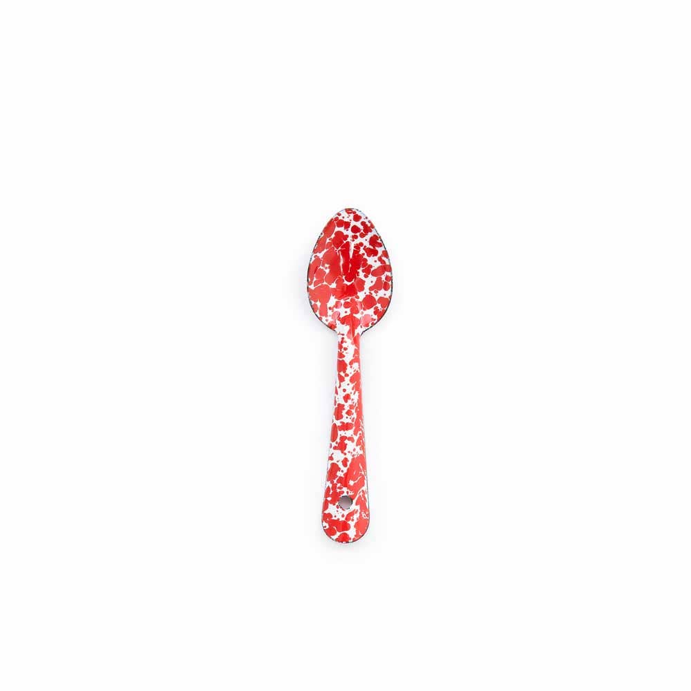 Splatter Enamelware Small Spoon: Red Splatter
