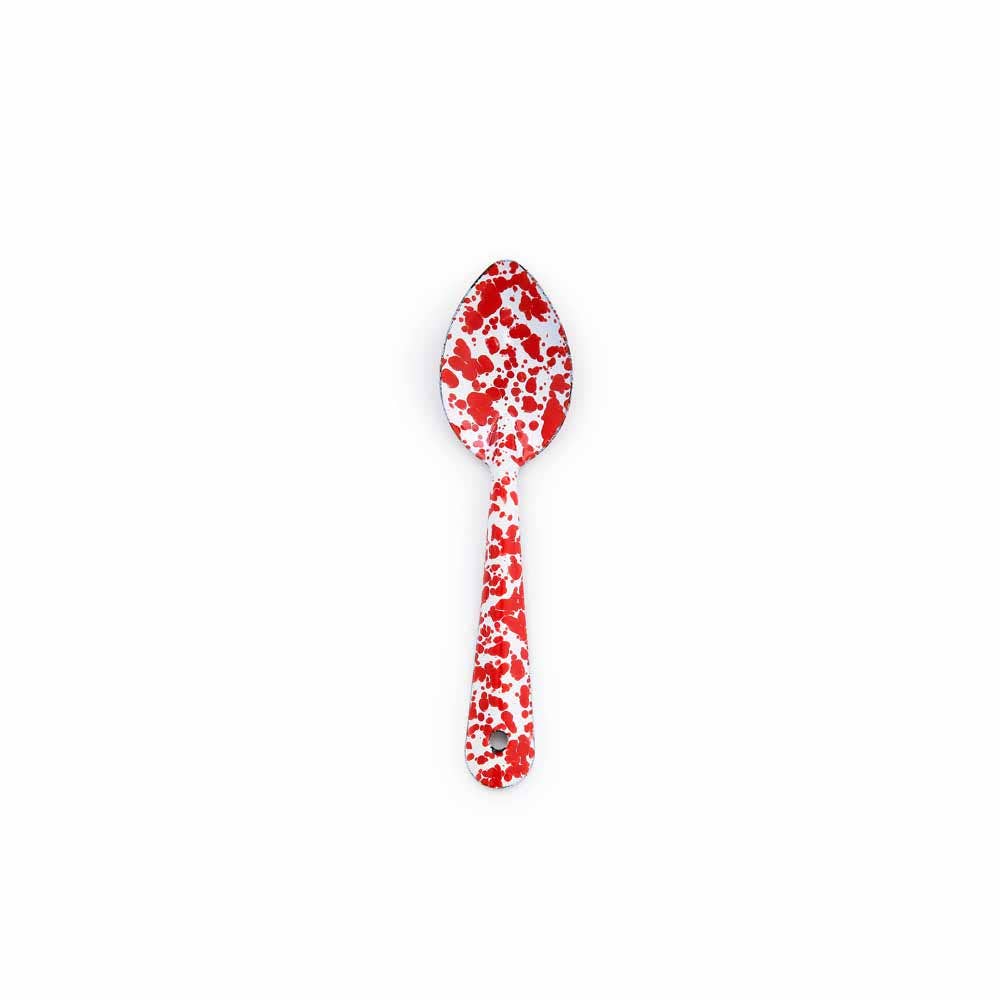 Splatter Enamelware Medium Spoon: Red Splatter