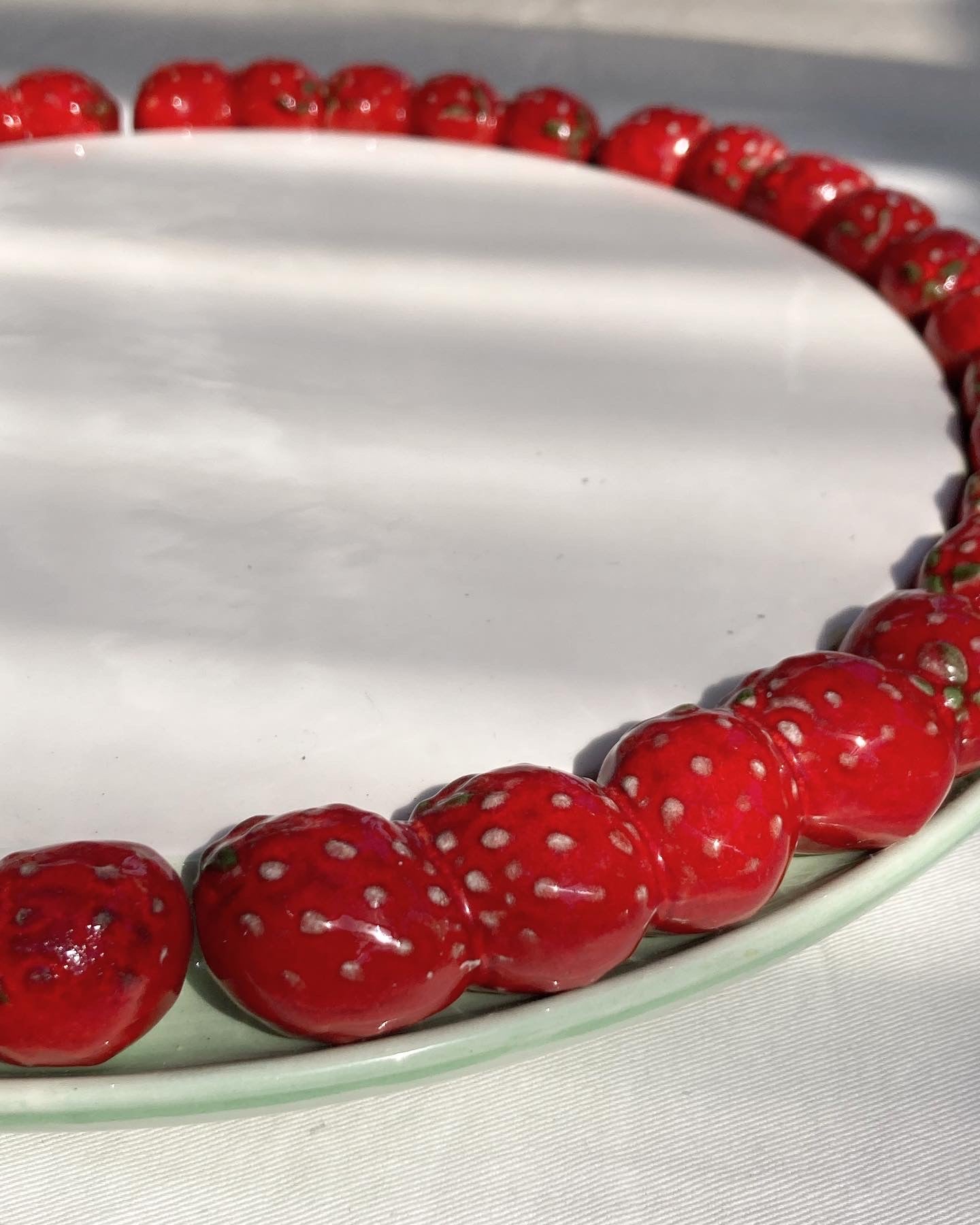 Ceramic Strawberry Platter