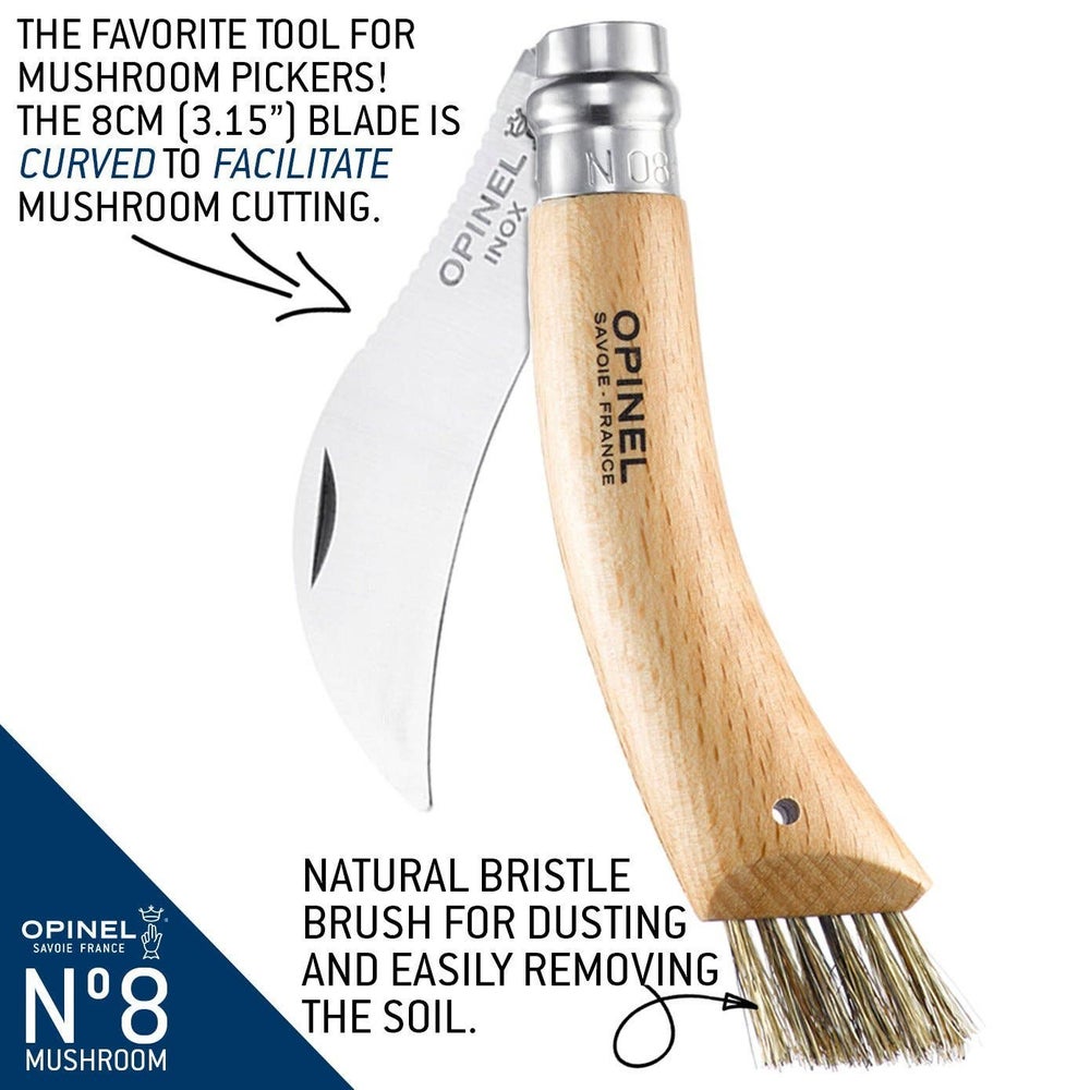 Opinel N°8 Mushroom Knife with Brush