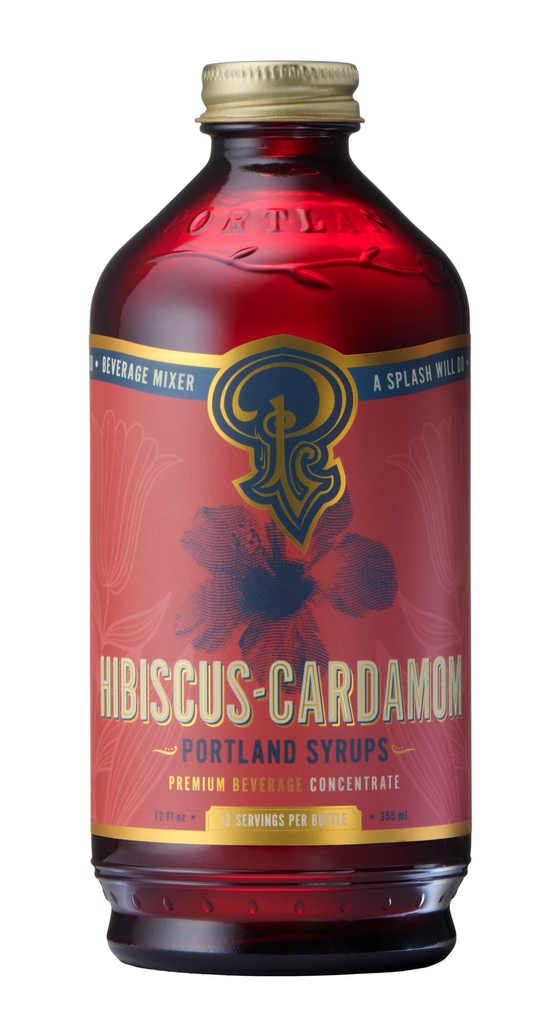 Hibiscus Cardamom Syrup 12oz  - cocktail / mocktail mixer